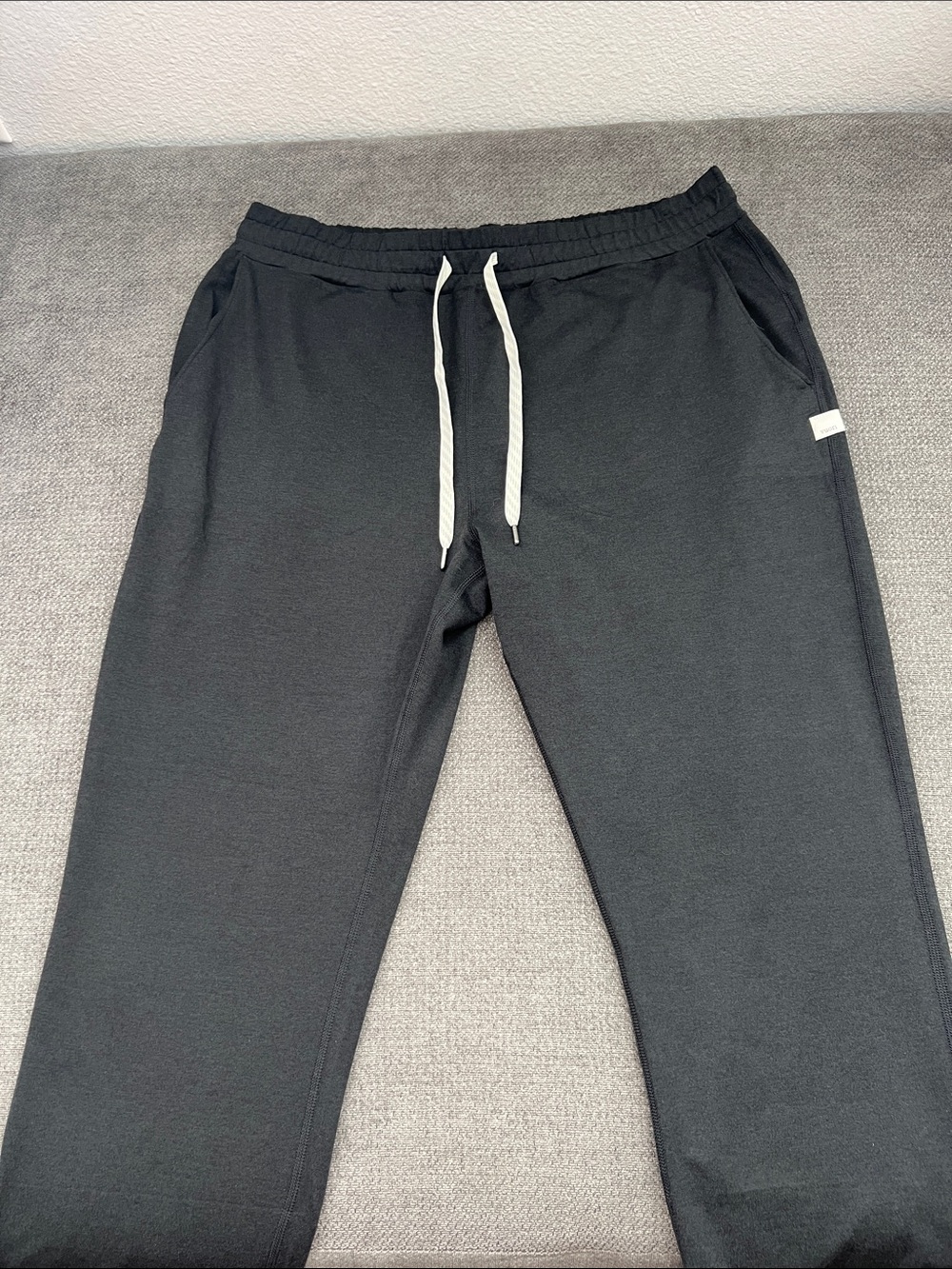 Vuori Black Jogger Pants with White Drawstring